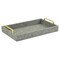 Contemporary Home Living 15.75" Gray and Gold Handmade Rectangular Linen Tray